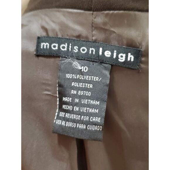 Madison Leigh Women's Brown Long Sleeve Embroidered Lined Open Front Jacket 10 - Picture 9 of 12